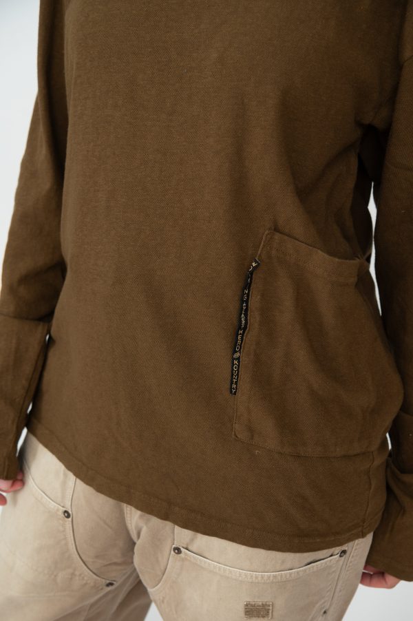 Gauze Jersey BISCUIT Pocket Long Sleeve T Shirt - Image 13