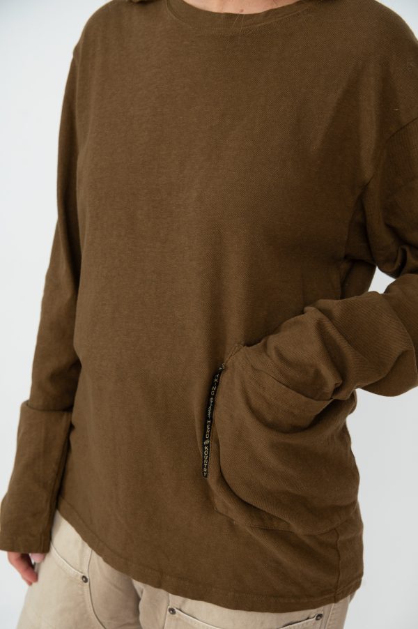 Gauze Jersey BISCUIT Pocket Long Sleeve T Shirt - Image 14