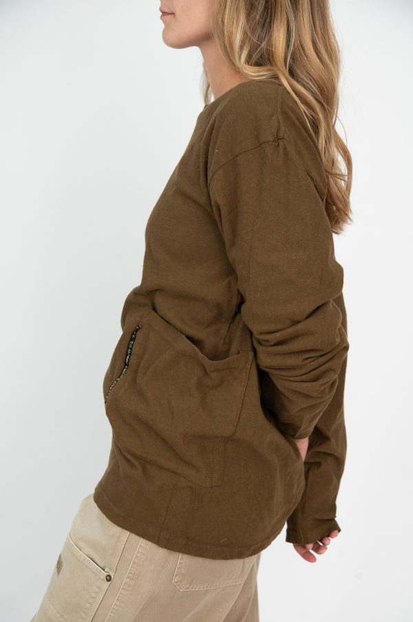 Gauze Jersey BISCUIT Pocket Long Sleeve T Shirt - Image 15