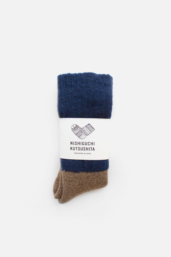 Mohair Pile Socks, Navy - Image 2