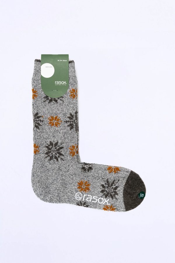 Snowflake Pattern Socks, Light Grey
