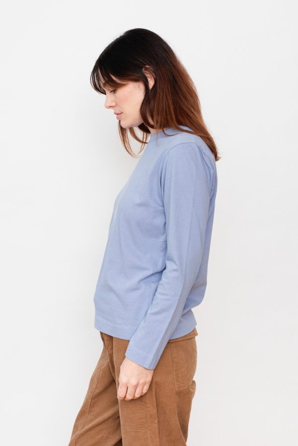 Long Sleeve Cotton T Shirt Lavender - Image 3