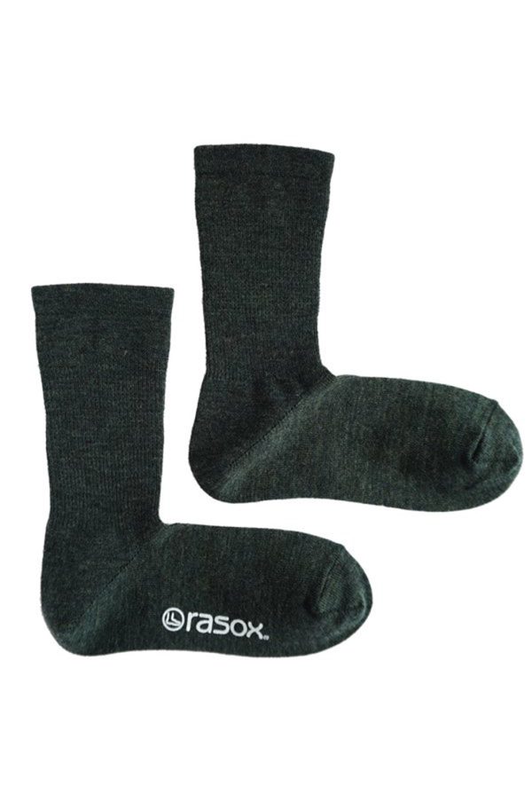Basic Merino Wool Crew Socks,Dark Green - Image 2